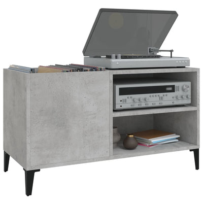 Betoninharmaa lp-levyjen säilytyskaappi Gholam 84,5x38x48cm (puu)