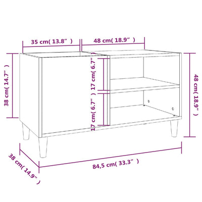 LP-levyjen säilytyskaappi savutammi 84,5x38x48 cm tekninen puu