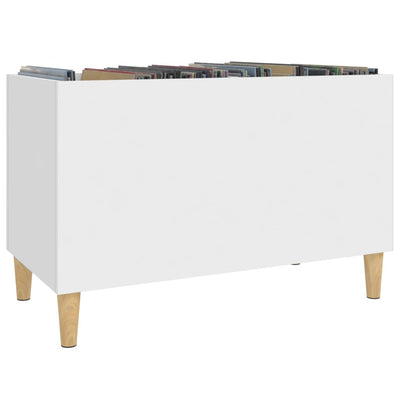 LP-levyjen säilytyskaappi valkoinen 74,5x38x48 cm tekninen puu