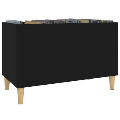LP-levyjen säilytyskaappi musta 74,5x38x48 cm tekninen puu
