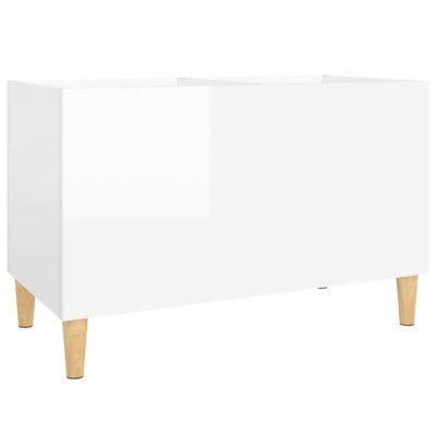 LP-levyjen säilytyskaappi korkeakiilto valk. 74,5x38x48 cm puu