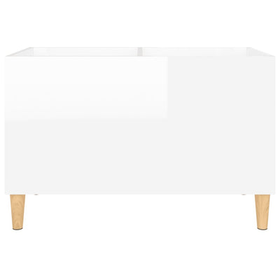 LP-levyjen säilytyskaappi korkeakiilto valk. 74,5x38x48 cm puu