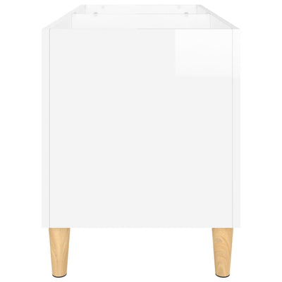 LP-levyjen säilytyskaappi korkeakiilto valk. 74,5x38x48 cm puu