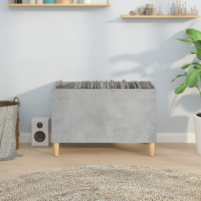 LP-levyjen säilytyskaappi betoninharmaa 74,5x38x48 cm puu