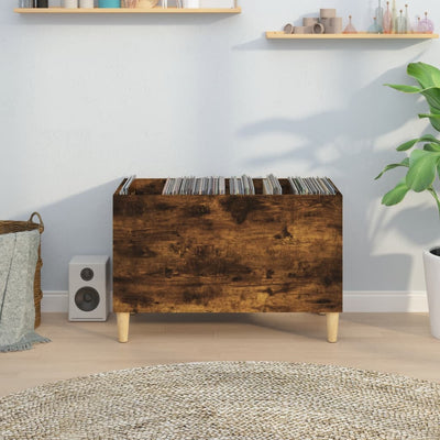 LP-levyjen säilytyskaappi savutammi 74,5x38x48 cm tekninen puu