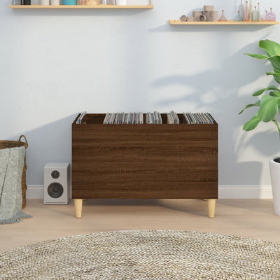 LP-levyjen säilytyskaappi ruskea tammi 74,5x38x48 cm puu