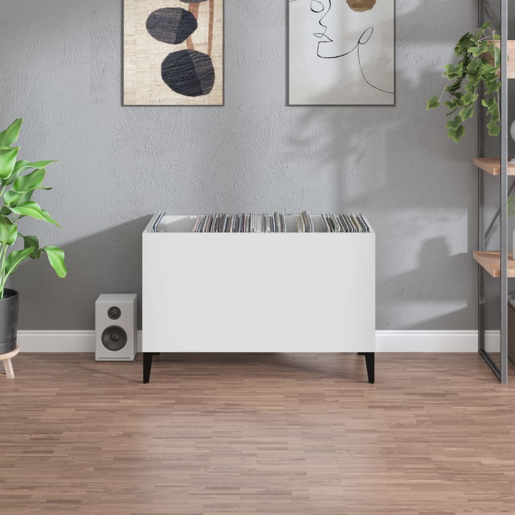 Valkoinen lp-levyjen säilytyskaappi Terezia 74,5x38x48cm (puinen)