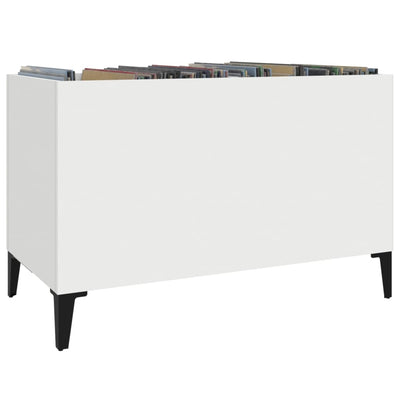 LP-levyjen säilytyskaappi valkoinen 74,5x38x48 cm tekninen puu