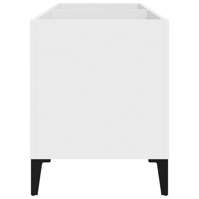 LP-levyjen säilytyskaappi valkoinen 74,5x38x48 cm tekninen puu