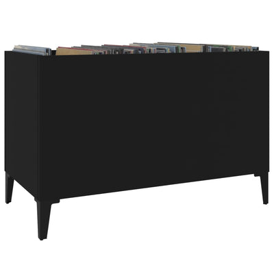 LP-levyjen säilytyskaappi musta 74,5x38x48 cm tekninen puu