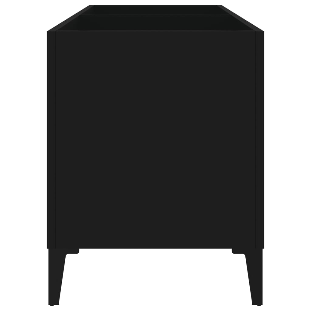 Musta lp-levyjen säilytyskaappi Terezia 74,5x38x48cm (puinen)