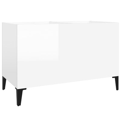 LP-levyjen säilytyskaappi korkeakiilto valk. 74,5x38x48 cm puu