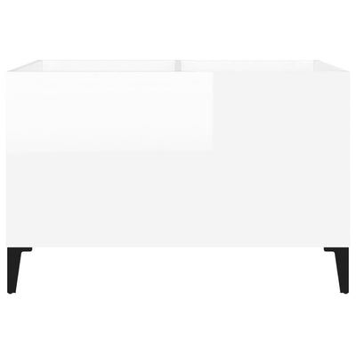 LP-levyjen säilytyskaappi korkeakiilto valk. 74,5x38x48 cm puu