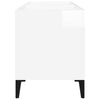 LP-levyjen säilytyskaappi korkeakiilto valk. 74,5x38x48 cm puu