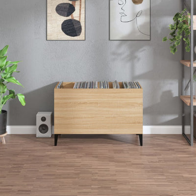 LP-levyjen säilytyskaappi Sonoma-tammi 74,5x38x48 cm puu