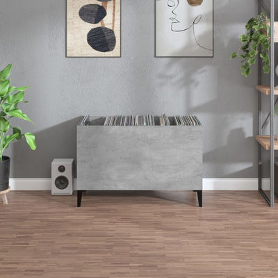 LP-levyjen säilytyskaappi betoninharmaa 74,5x38x48 cm puu