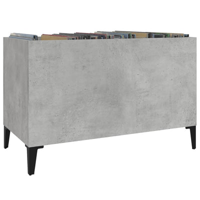 LP-levyjen säilytyskaappi betoninharmaa 74,5x38x48 cm puu