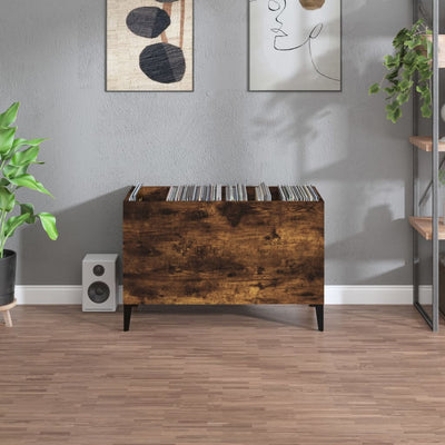 LP-levyjen säilytyskaappi savutammi 74,5x38x48 cm tekninen puu