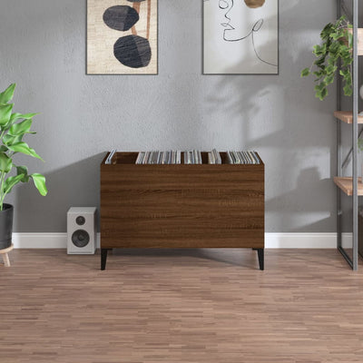 LP-levyjen säilytyskaappi ruskea tammi 74,5x38x48 cm puu