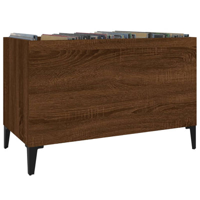 LP-levyjen säilytyskaappi ruskea tammi 74,5x38x48 cm puu