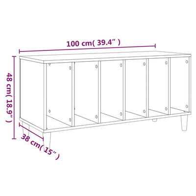 LP-levyjen säilytyskaappi Sonoma-tammi 100x38x48 cm puu