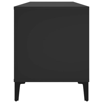 Musta lp-levyjen säilytyskaappi Zonal 100x38x48cm (puinen)