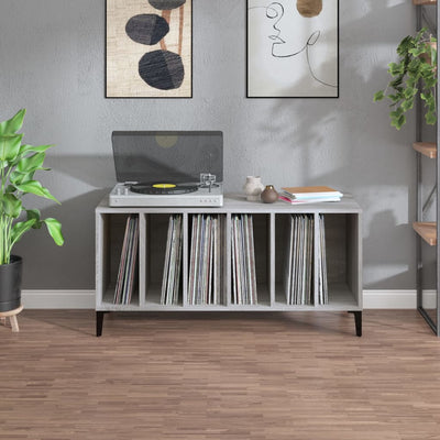 LP-levyjen säilytyskaappi harmaa Sonoma 100x38x48 cm puu