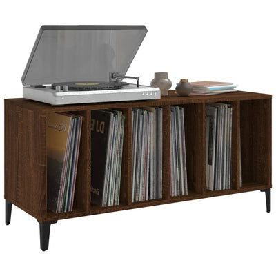 LP-levyjen säilytyskaappi ruskea tammi 100x38x48 cm puu