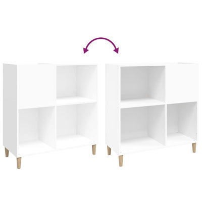 LP-levyjen säilytyskaappi valkoinen 84,5x38x89 cm tekninen puu