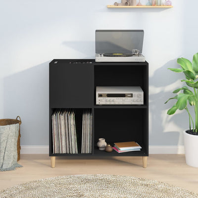 LP-levyjen säilytyskaappi musta 84,5x38x89 cm tekninen puu