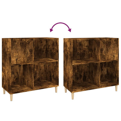 LP-levyjen säilytyskaappi savutammi 84,5x38x89 cm tekninen puu