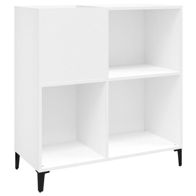 LP-levyjen säilytyskaappi valkoinen 84,5x38x89 cm tekninen puu
