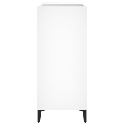 LP-levyjen säilytyskaappi valkoinen 84,5x38x89 cm tekninen puu