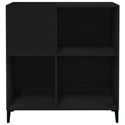 Musta lp-levyjen säilytyskaappi Mirelus 84,5x38x89cm (puinen)