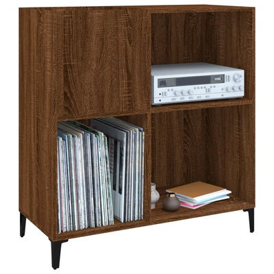 LP-levyjen säilytyskaappi ruskea tammi 84,5x38x89 cm puu