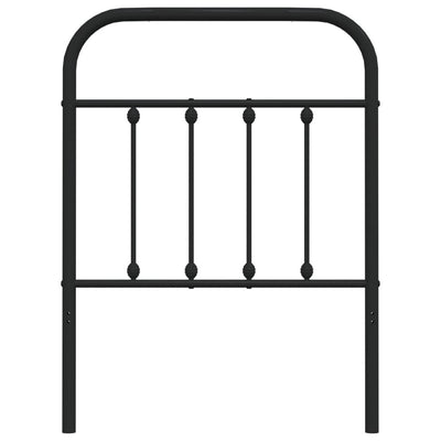 Metallinen sängynpääty musta 75 cm