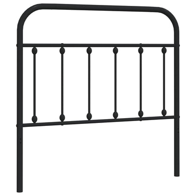 Metallinen sängynpääty musta 100 cm