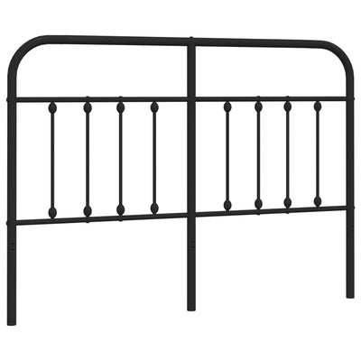 Metallinen sängynpääty musta 150 cm