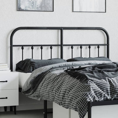 Metallinen sängynpääty musta 150 cm