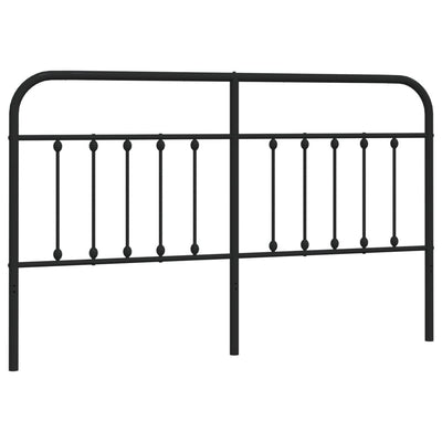 Metallinen sängynpääty musta 160 cm