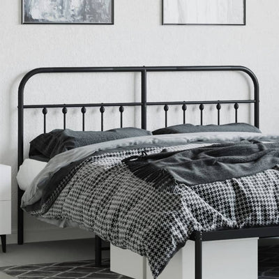 Metallinen sängynpääty musta 160 cm