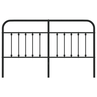 Metallinen sängynpääty musta 160 cm