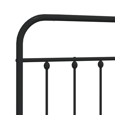 Metallinen sängynpääty musta 160 cm