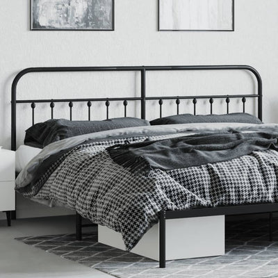 Metallinen sängynpääty musta 193 cm