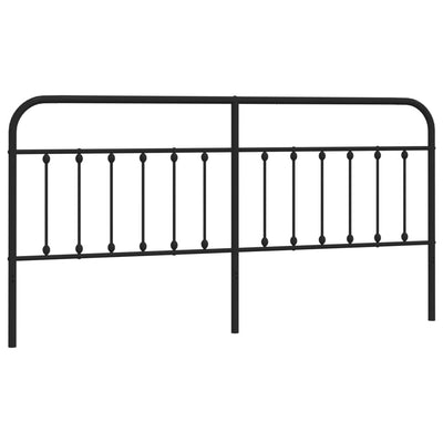 Metallinen sängynpääty musta 200 cm
