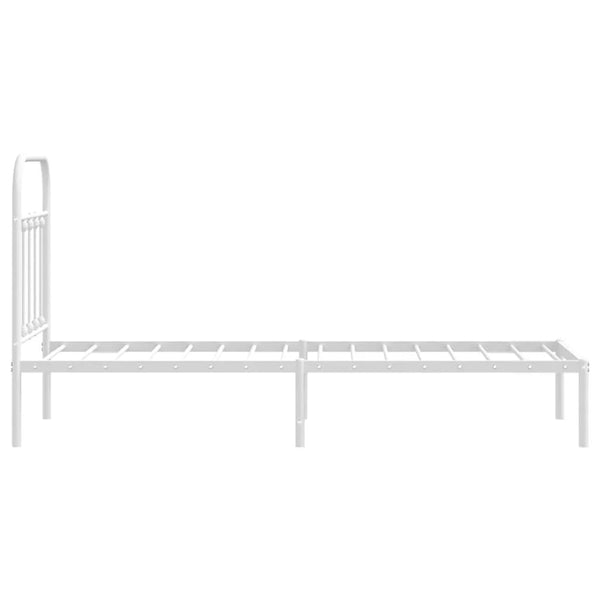 Metallisängynrunko ilman patjaa päätylevy valkoinen 75x190 cm