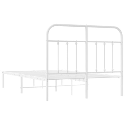 Valkoinen metallinen sängynrunko päädyllä Honorina 120x190cm