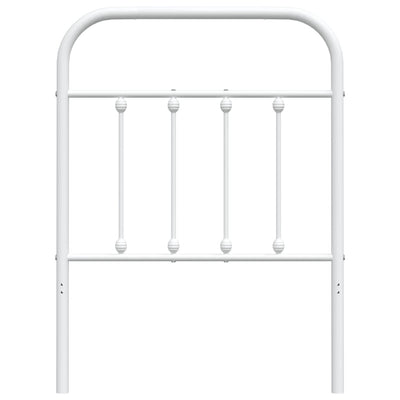Metallinen sängynpääty valkoinen 75 cm