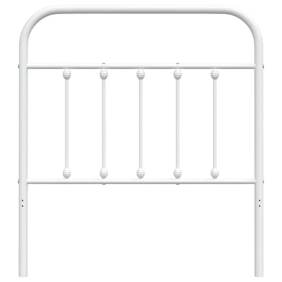 Metallinen sängynpääty valkoinen 80 cm