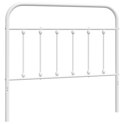 Metallinen sängynpääty valkoinen 107 cm